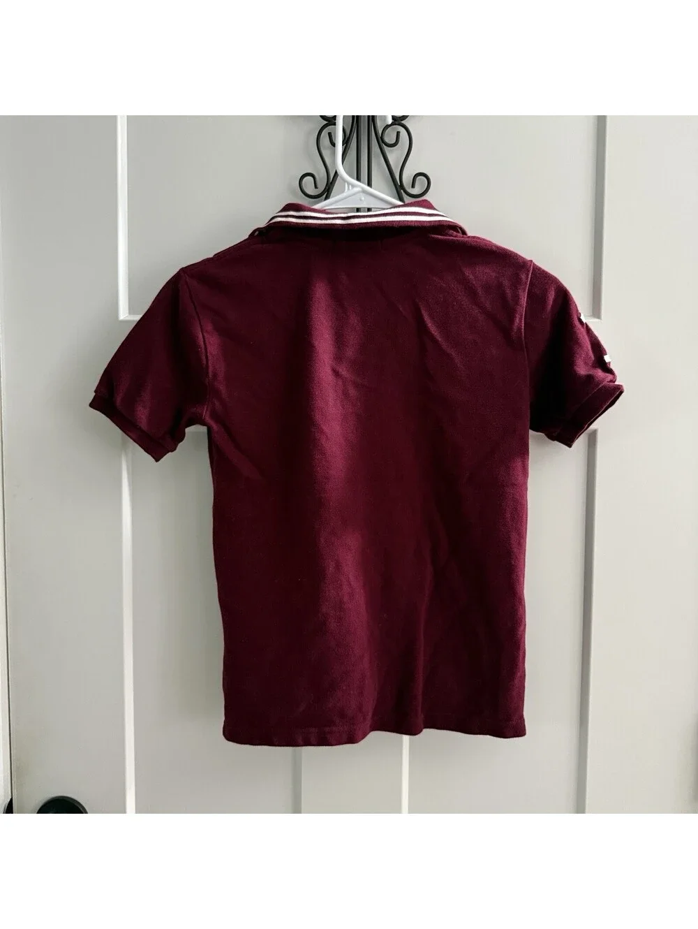 Polo Ralph Lauren Big Pony Crest Polo Shirt Youth S 8 Burgundy Rugby Preppy